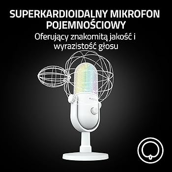 Razer Seiren V3 Chroma ホワイト タップトゥミュート機能搭載のプロ仕様 RGB USB マイク - Razer